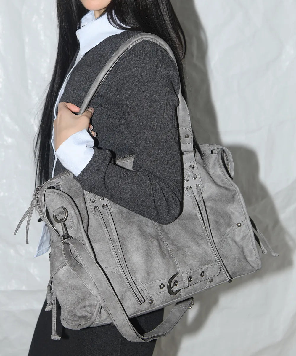 FANCYCLUB BELTED WASHING LEATHER BAG