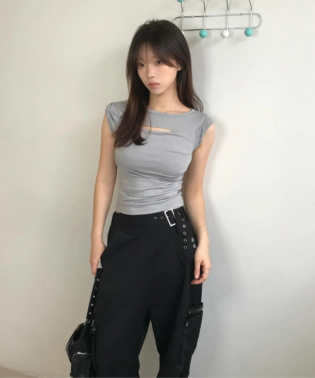 FLARE UP Asymmetrical Draped Roll-Up T-Shirt (4 colors)