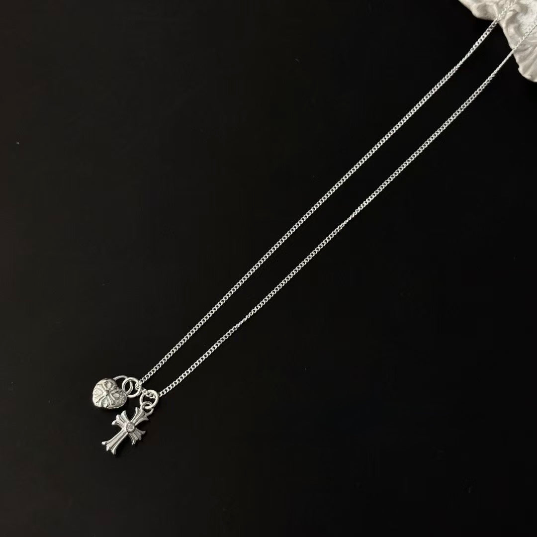 十字架愛心吊墜頸鏈