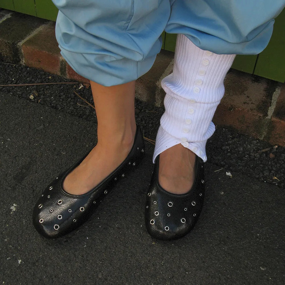 Foggy Moody Eyelet Mesh Flat Shoe (3 colors)