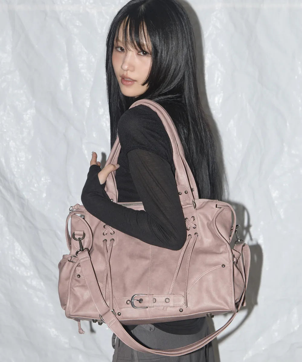 FANCYCLUB BELTED WASHING LEATHER BAG
