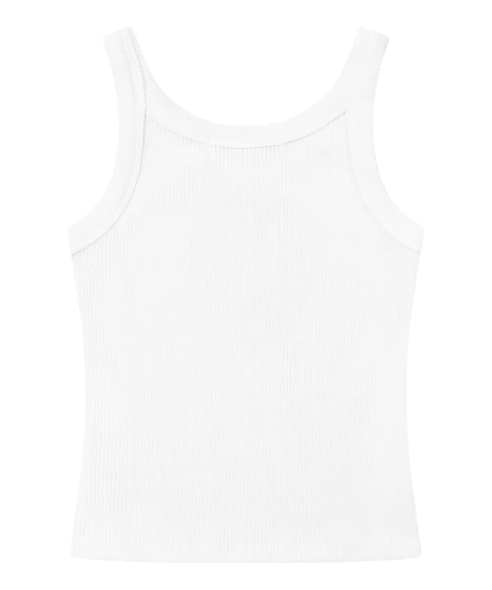 Mucent Dion Metal Logo Heart Patch Sleeveless Nashi (2 Colors)