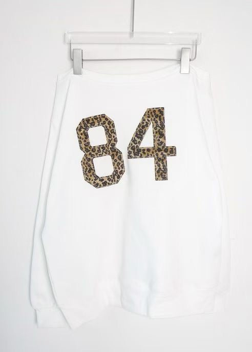 薄絨豹紋斜膊衛衣