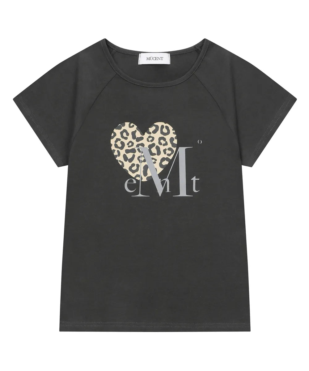 Sierra Leopard Print Heart Short Sleeve T-shirt (4 Colors)