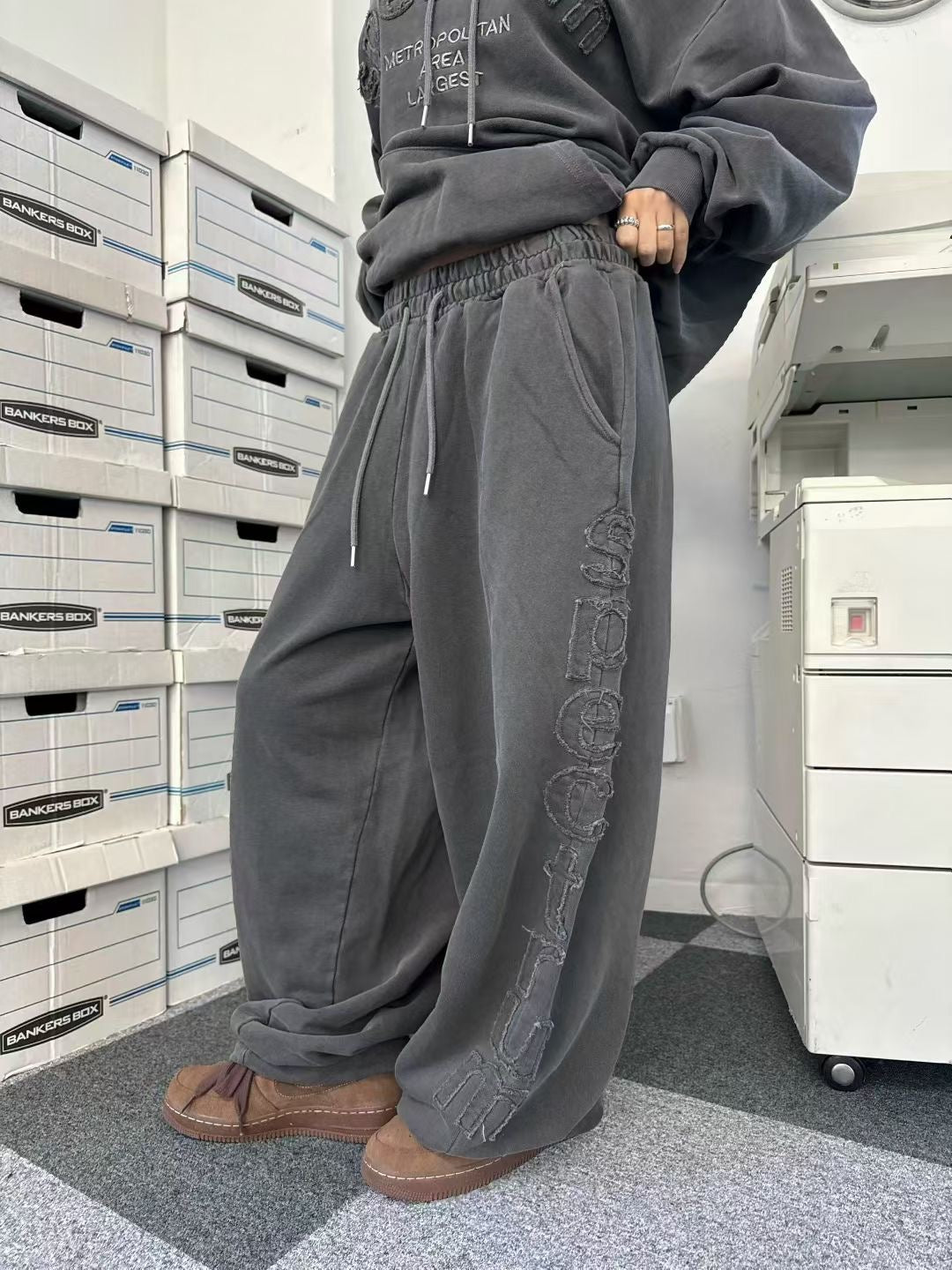 型格側刺繡棉褲