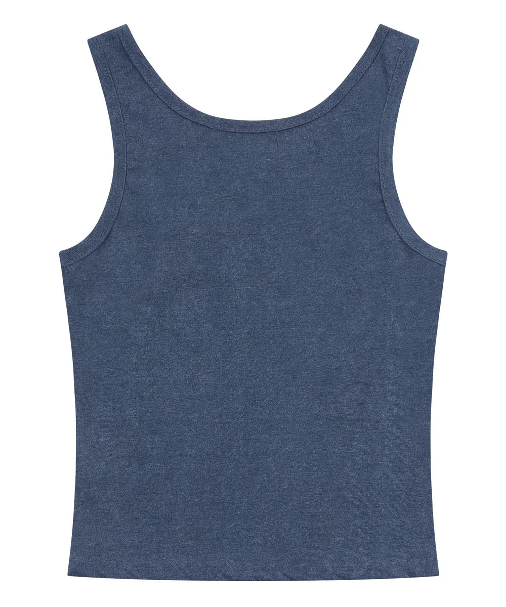 Mucent Shat rivet pigment incision metal logo sleeveless nashi (2 colors)