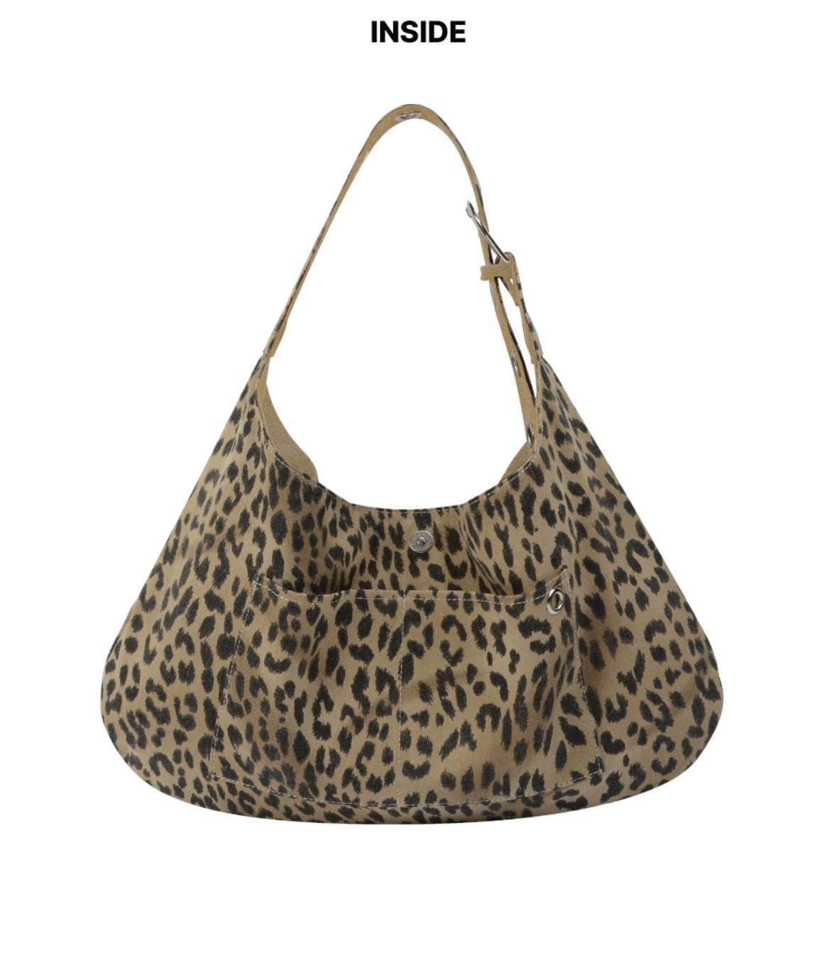BUCKLE REVERSIBLE SHOULDER BAG_BUTTER & LEOPARD