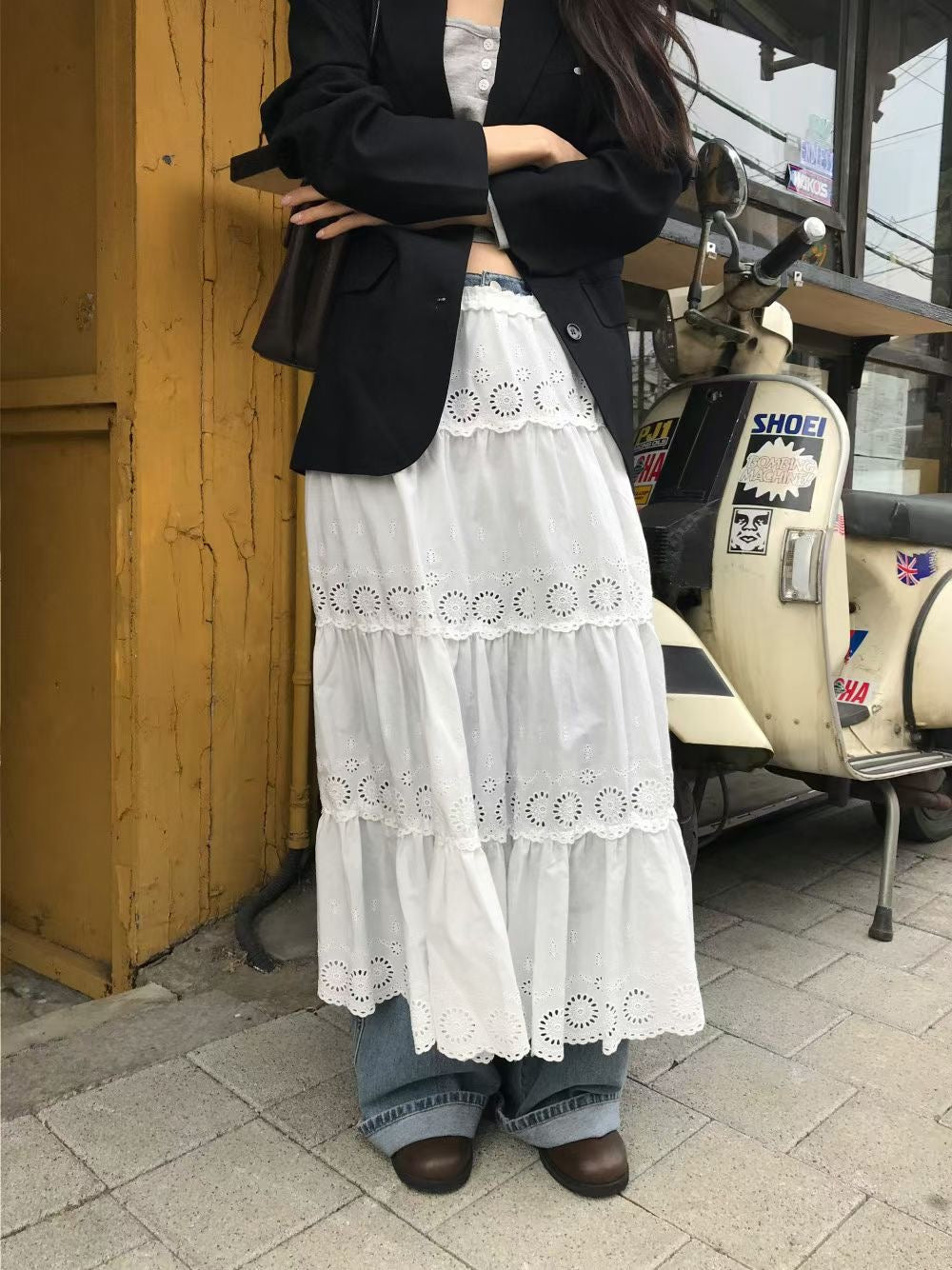 蕾絲鏤空layering SK