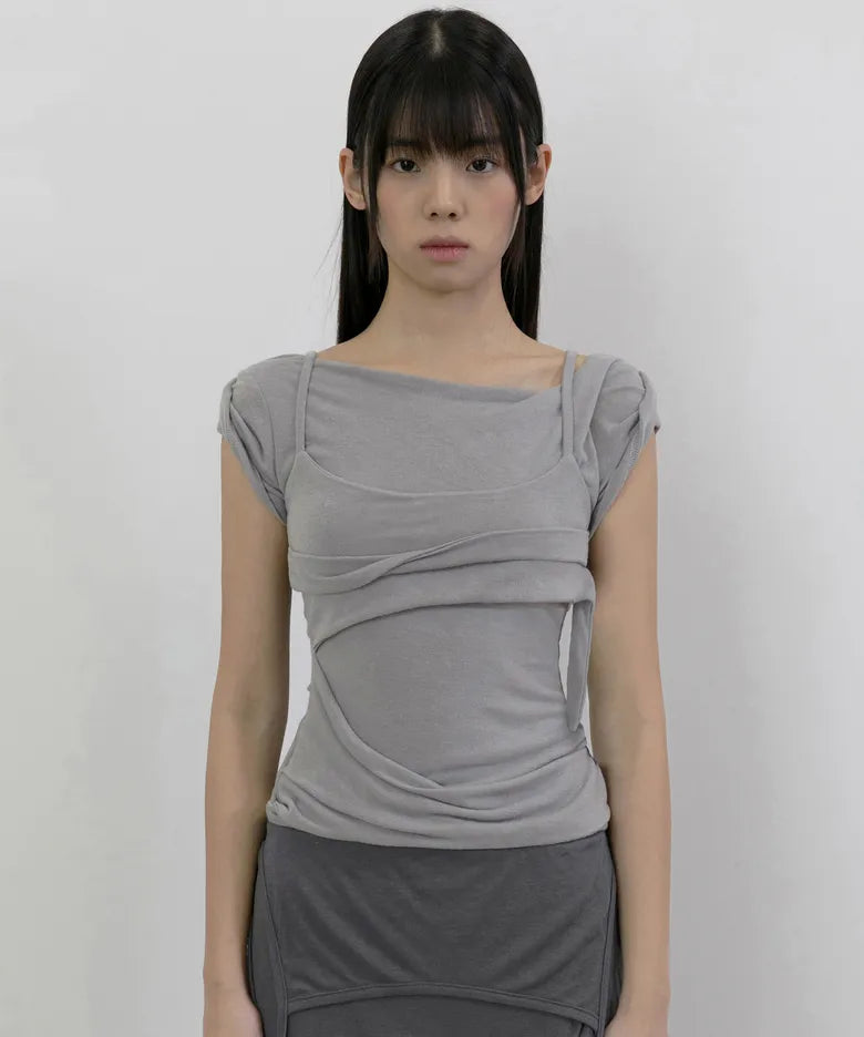 FLARE UP Layered Bustier T-Shirt(4 colors)