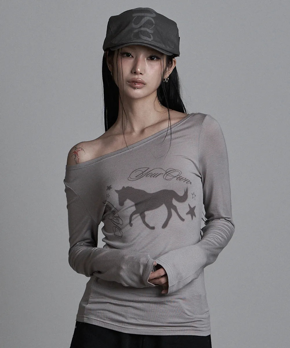 asur Horse Boatneck Long Sleeve(4 colors)