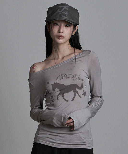 asur Horse Boatneck Long Sleeve(4 colors)