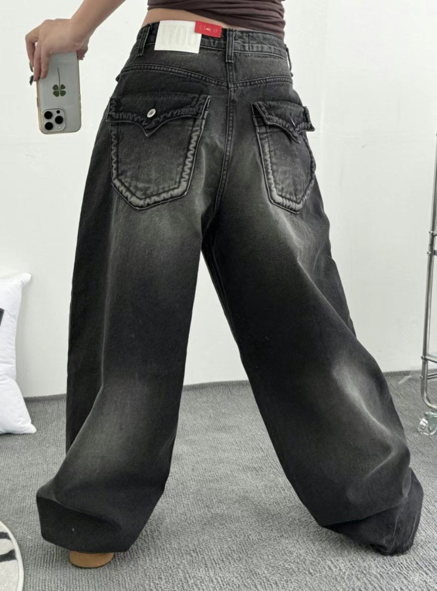 (M碼現貨)Karina同款黑色神褲