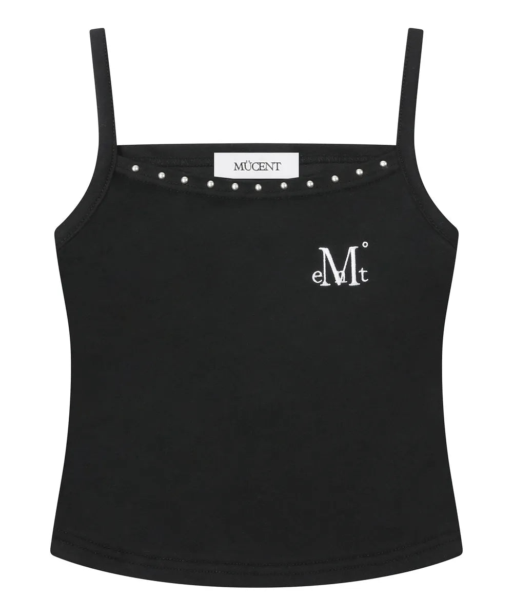Mucent Mano back cross leather patch sleeveless nashi (2 colors)