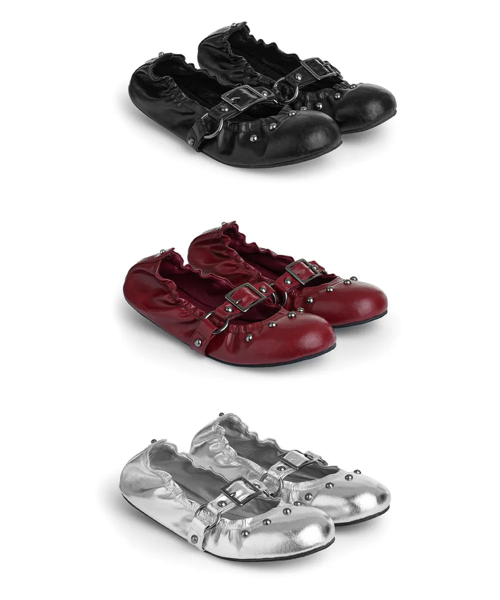 DEINET WRINKLED FLAT SHOES (3 COLORS)