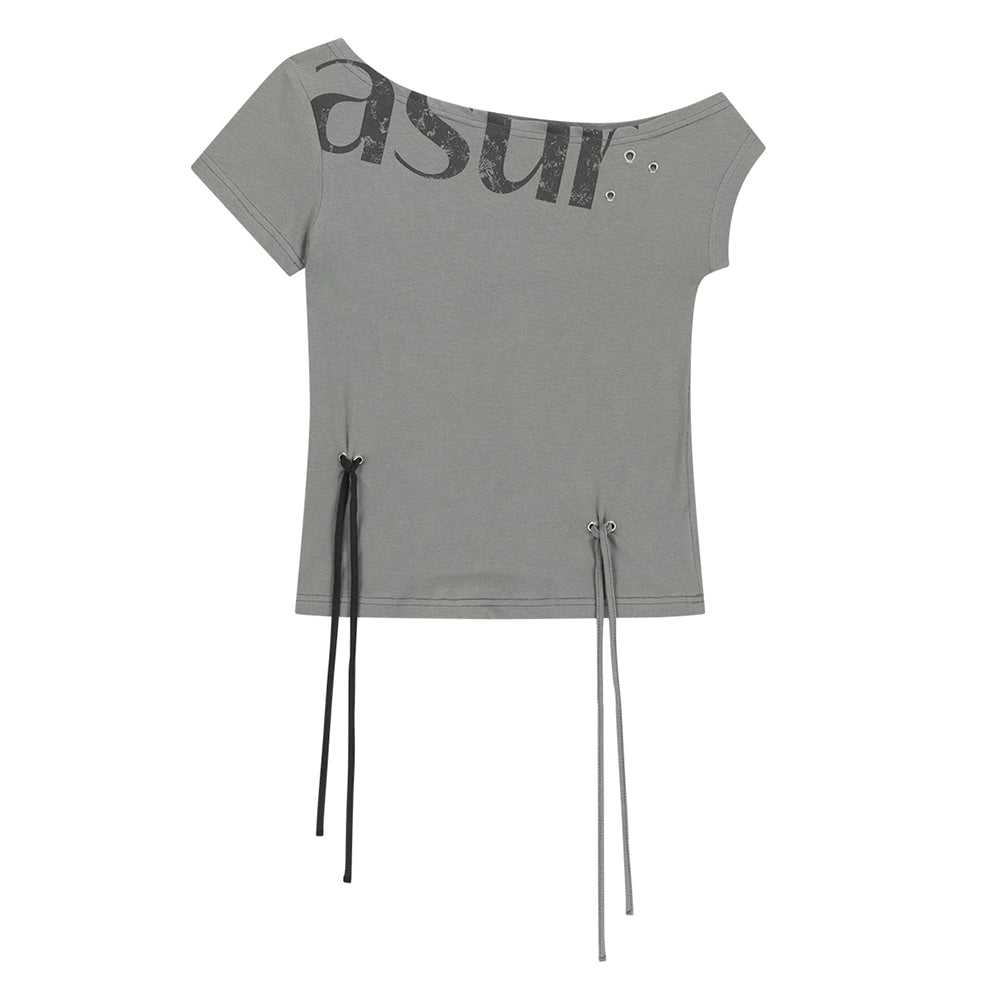 asur Punching Unbalanced Off-Shoulder Tee (3 colors)