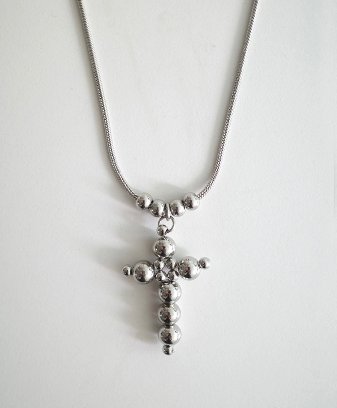 Metalic Cross Necklace(M size)