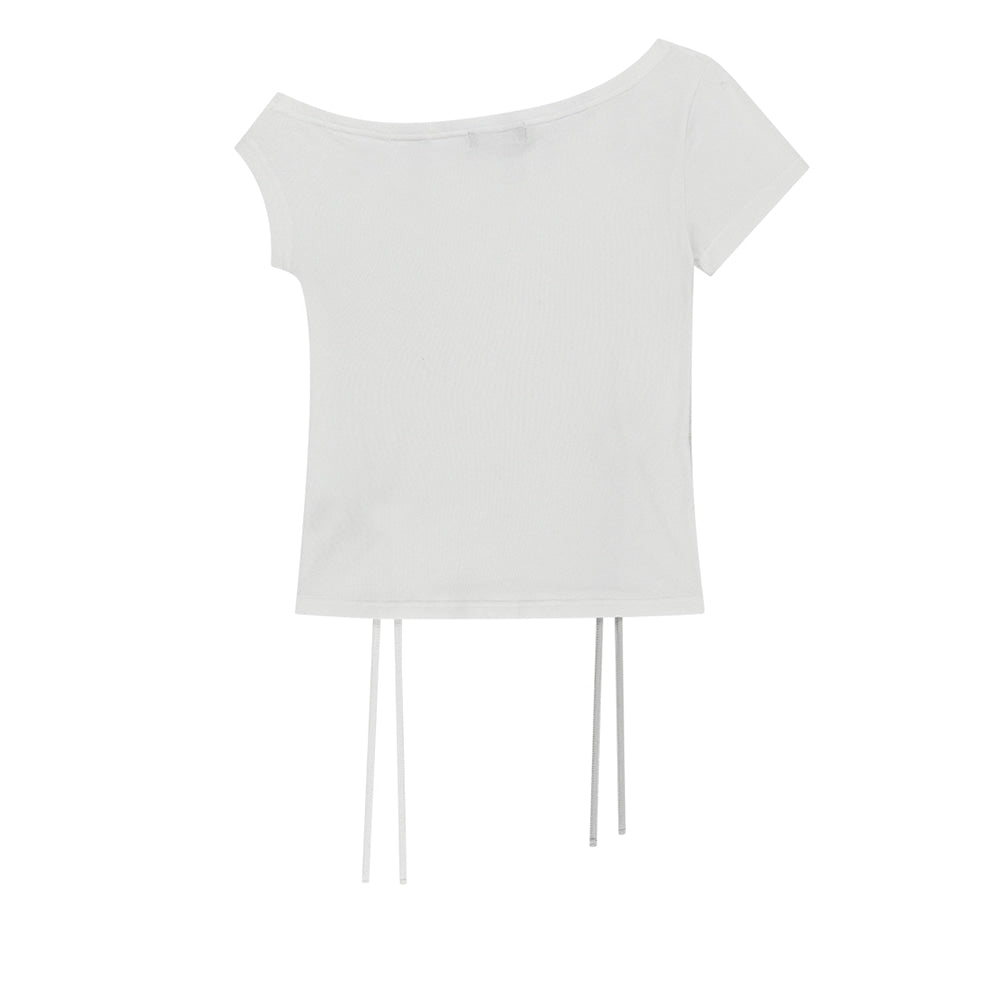 asur Punching Unbalanced Off-Shoulder Tee (3 colors)