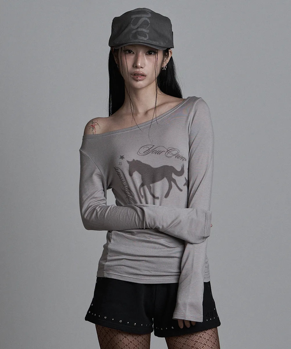 asur Horse Boatneck Long Sleeve(4 colors)