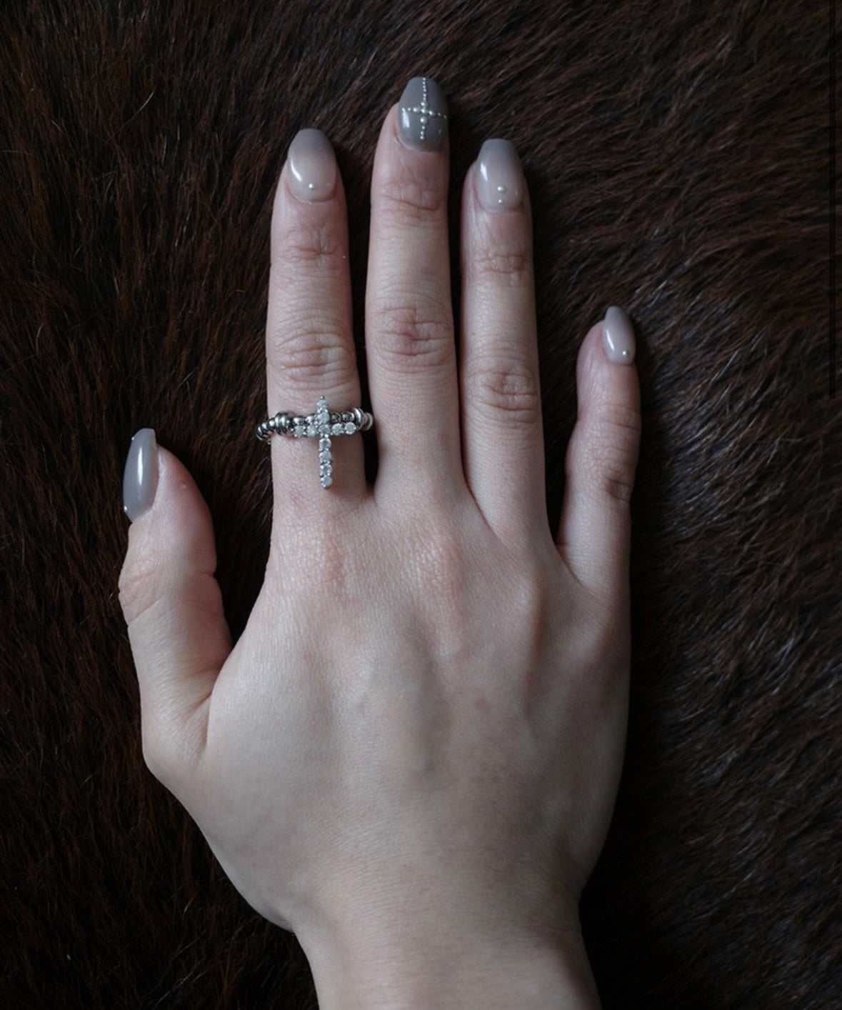 Crystal Cross Ring