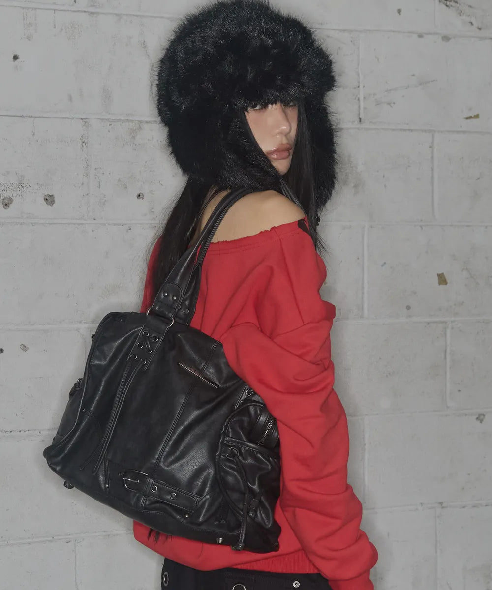 FANCYCLUB BELTED WASHING LEATHER BAG