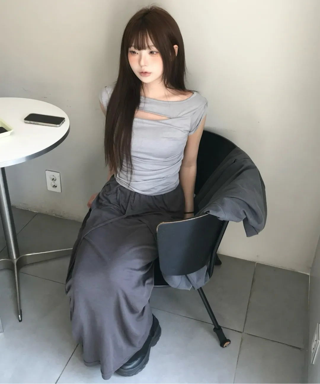 FLARE UP Asymmetrical Draped Roll-Up T-Shirt (4 colors)