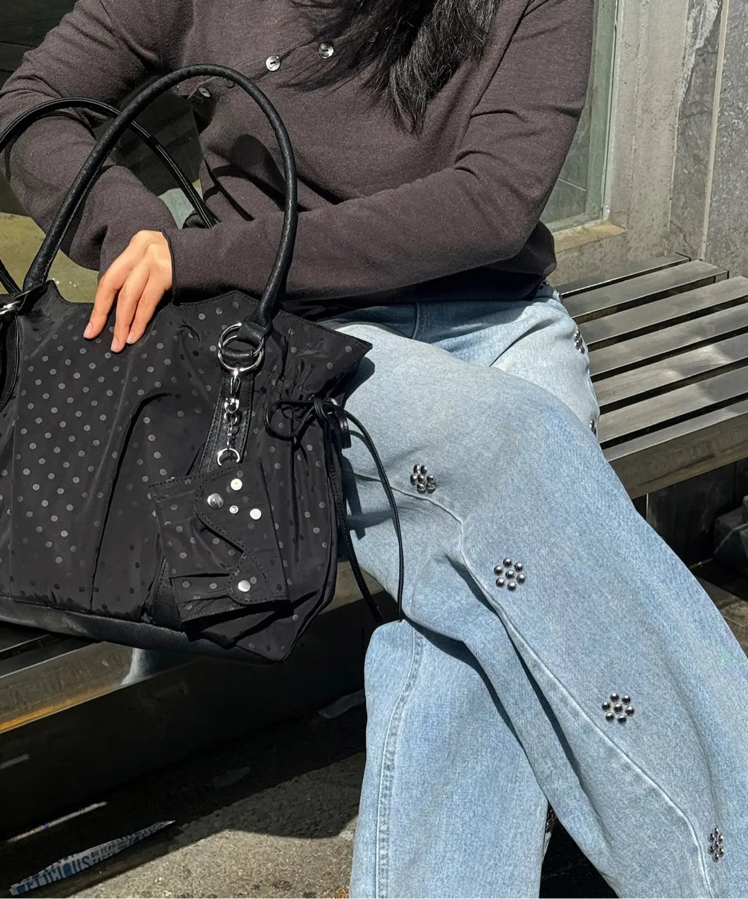 Yeomim x MISEKI SEOUL puff bag (black dot)