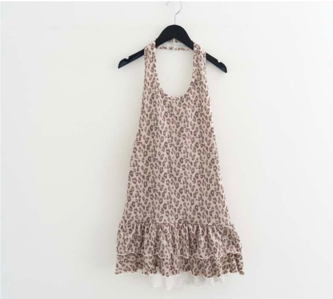 豹紋荷葉邊OPS（啡現貨）