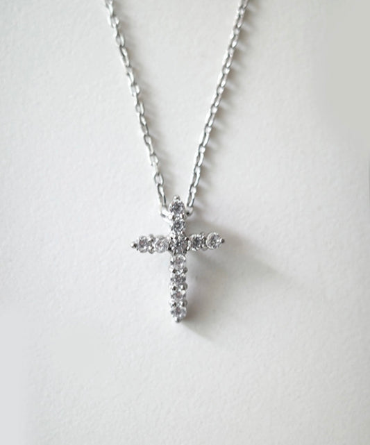 Crystal Cross Necklace (S size)
