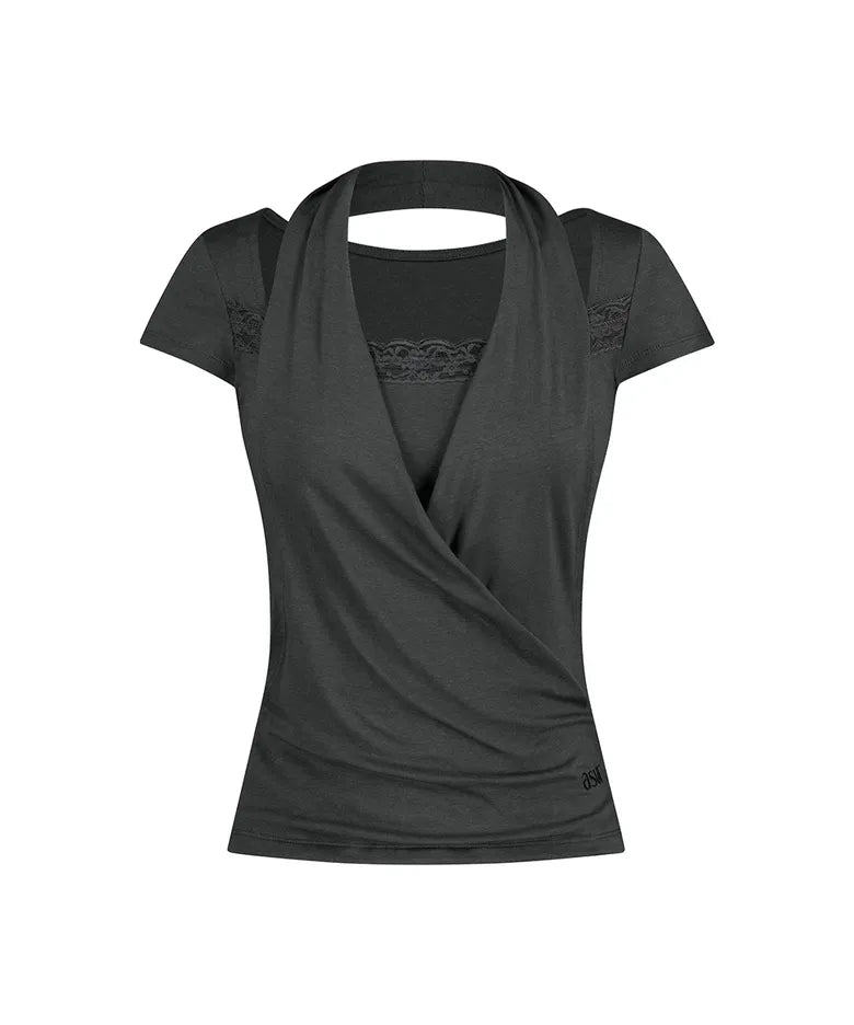 Asur Lace cowl neck T-shirt (3 colors)
