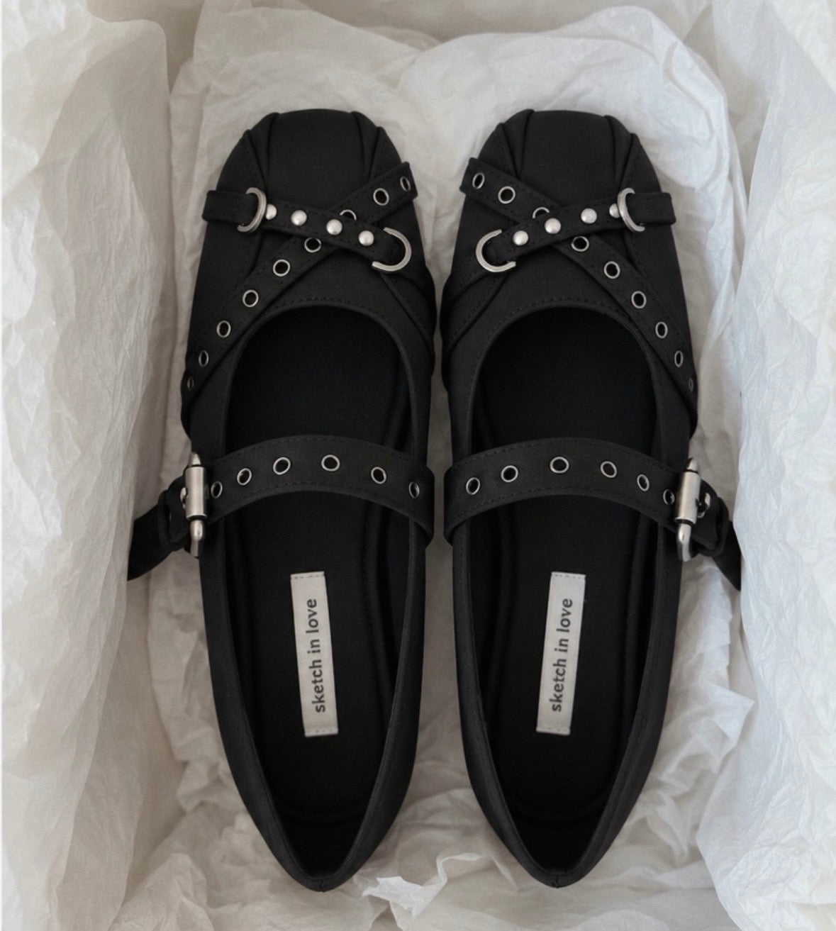 Chrome Eyelet Flat(2colors)
