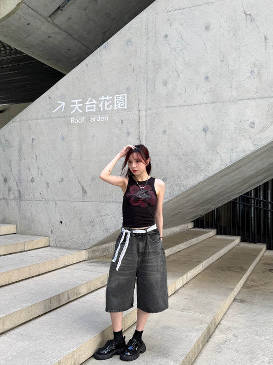 洗水灰7分褲