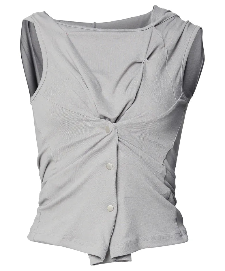 FLARE UP Asymmetric Snap Hoodie (3 colors)