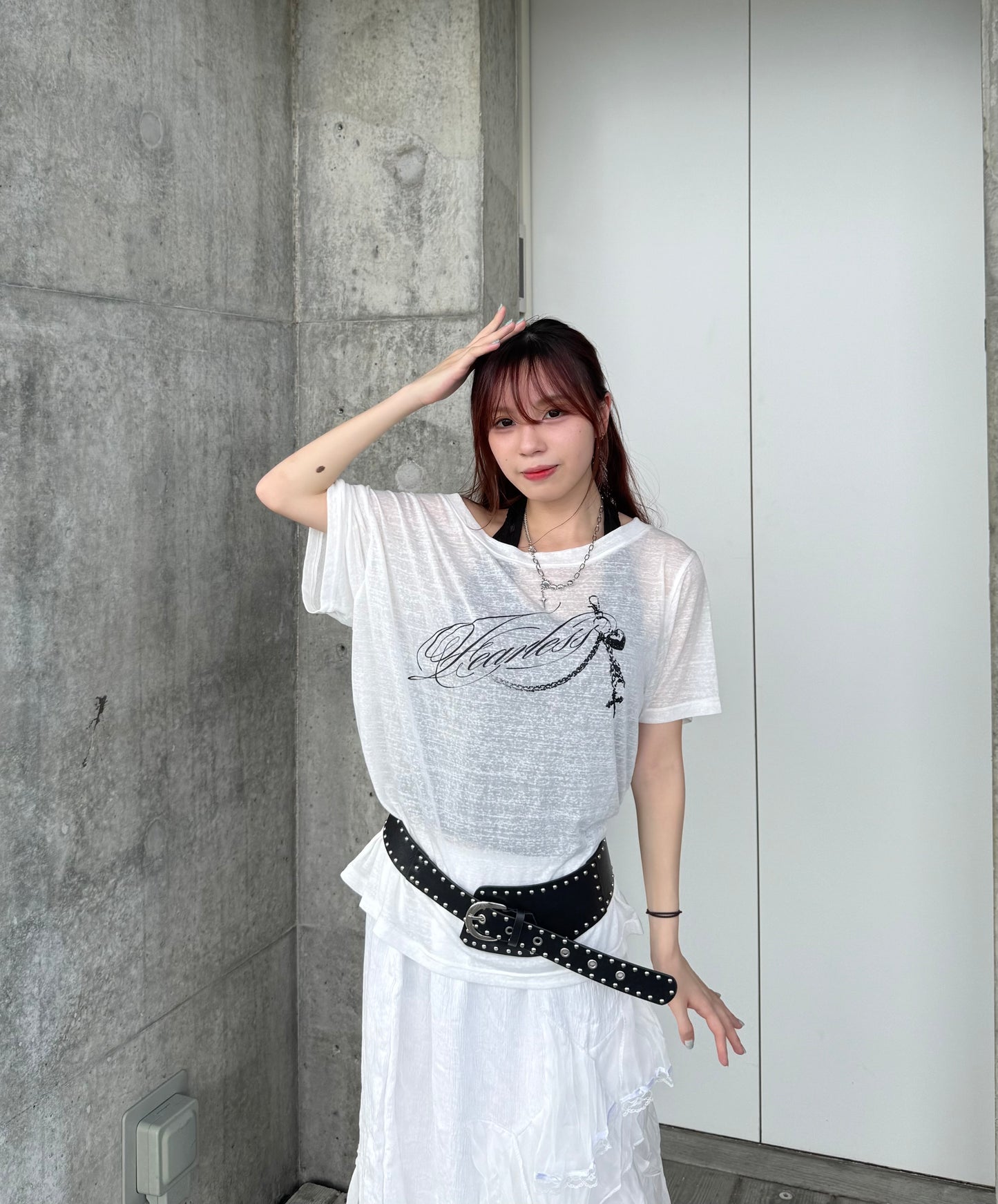 透視斜膊字母T（白色現貨）