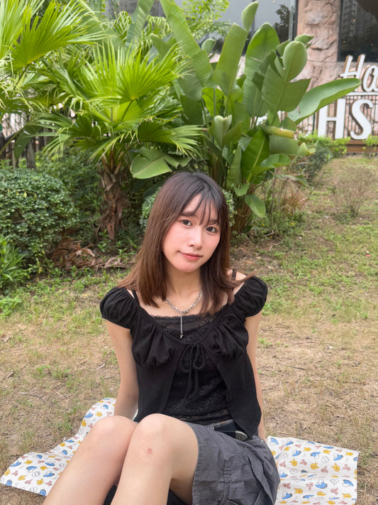 (現貨)假2件Lace Top