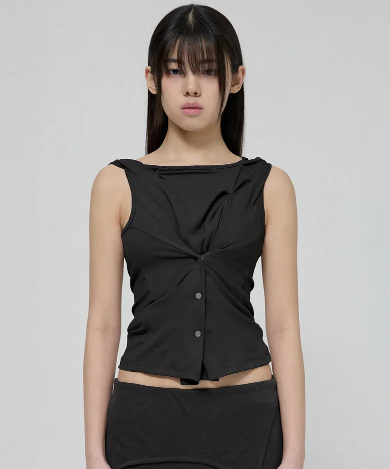 FLARE UP Asymmetric Snap Hoodie (3 colors)