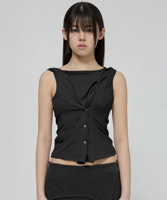 FLARE UP Asymmetric Snap Hoodie (3 colors)