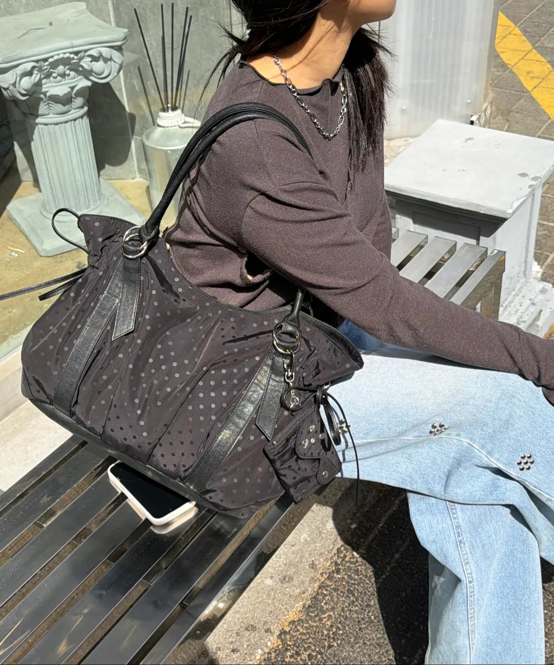 Yeomim x MISEKI SEOUL puff bag (black dot)