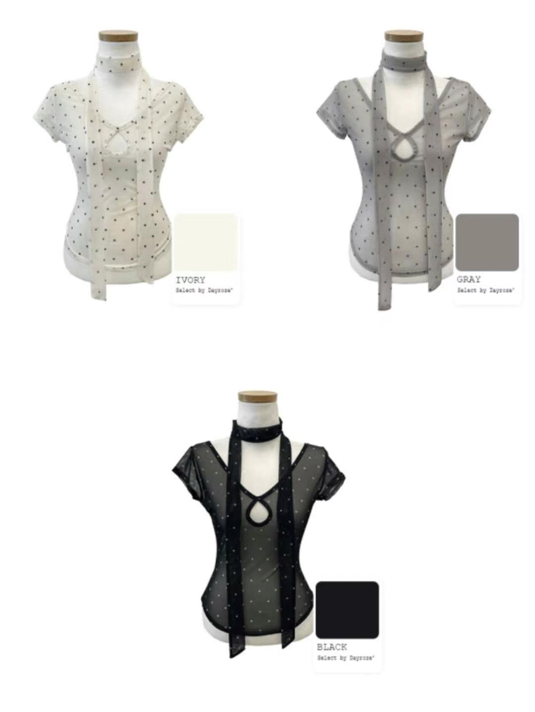 (現貨)透透波點Top連頸帶