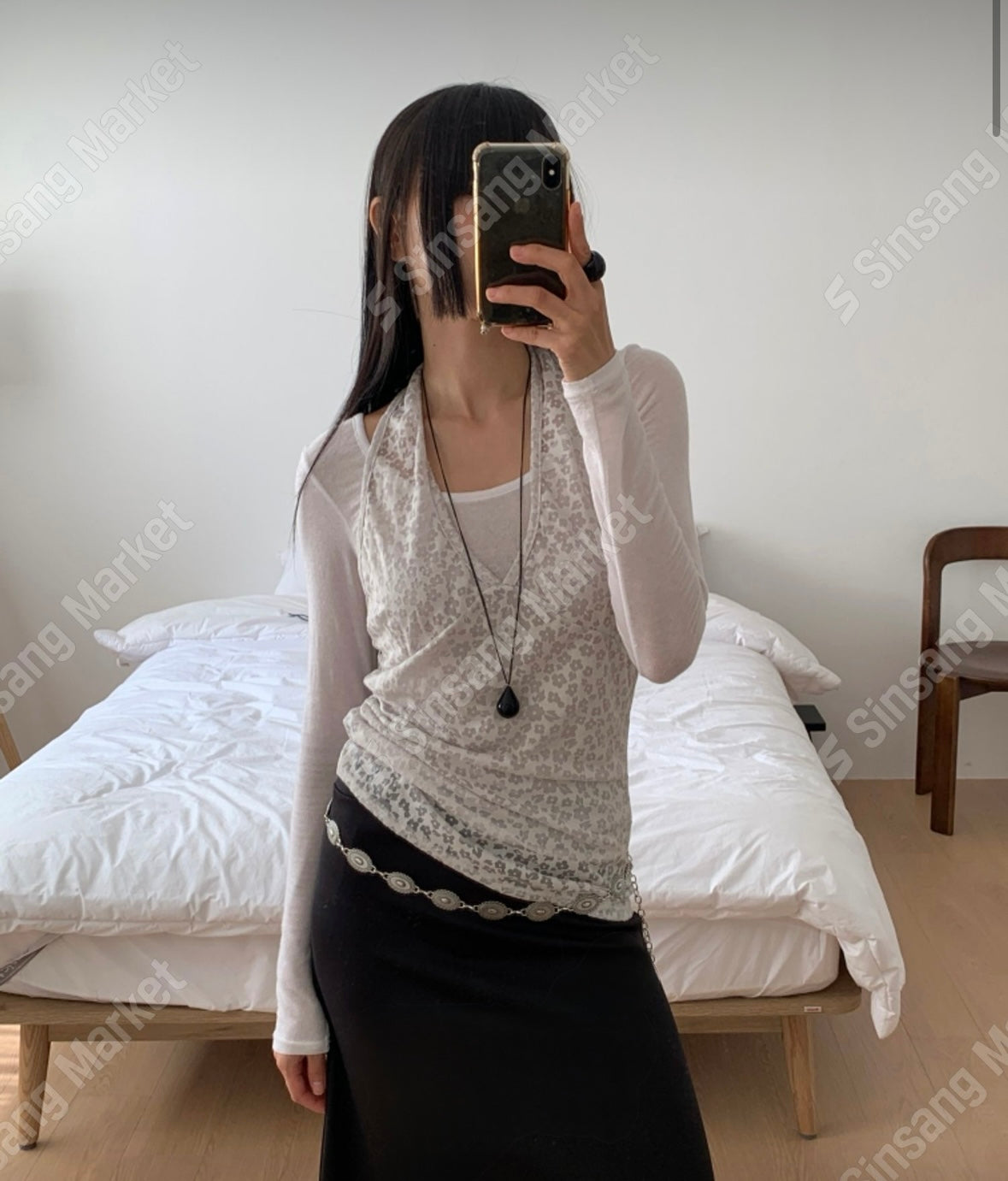 Lace花花綁頸背心