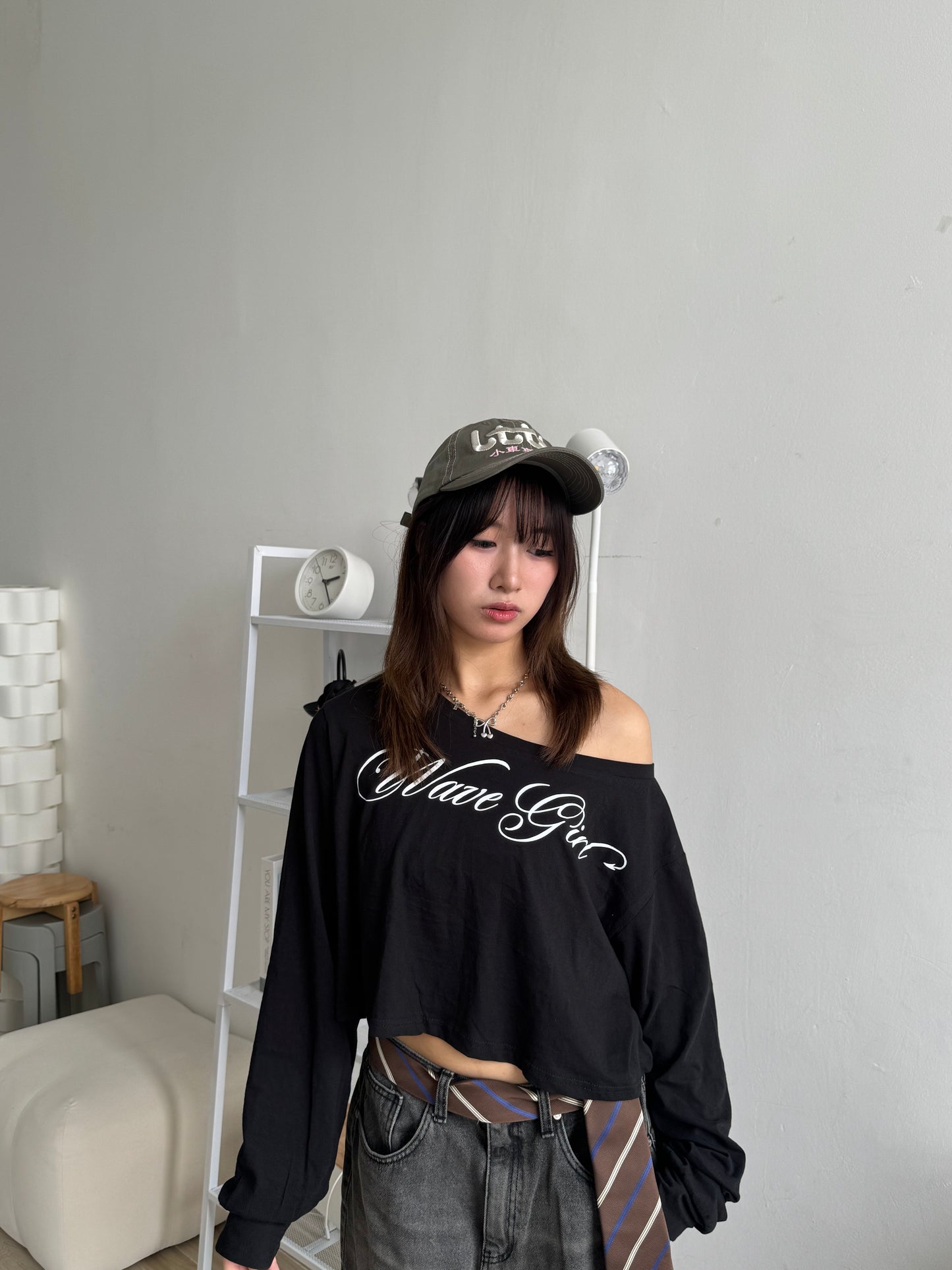 斜膊Wave crop tee