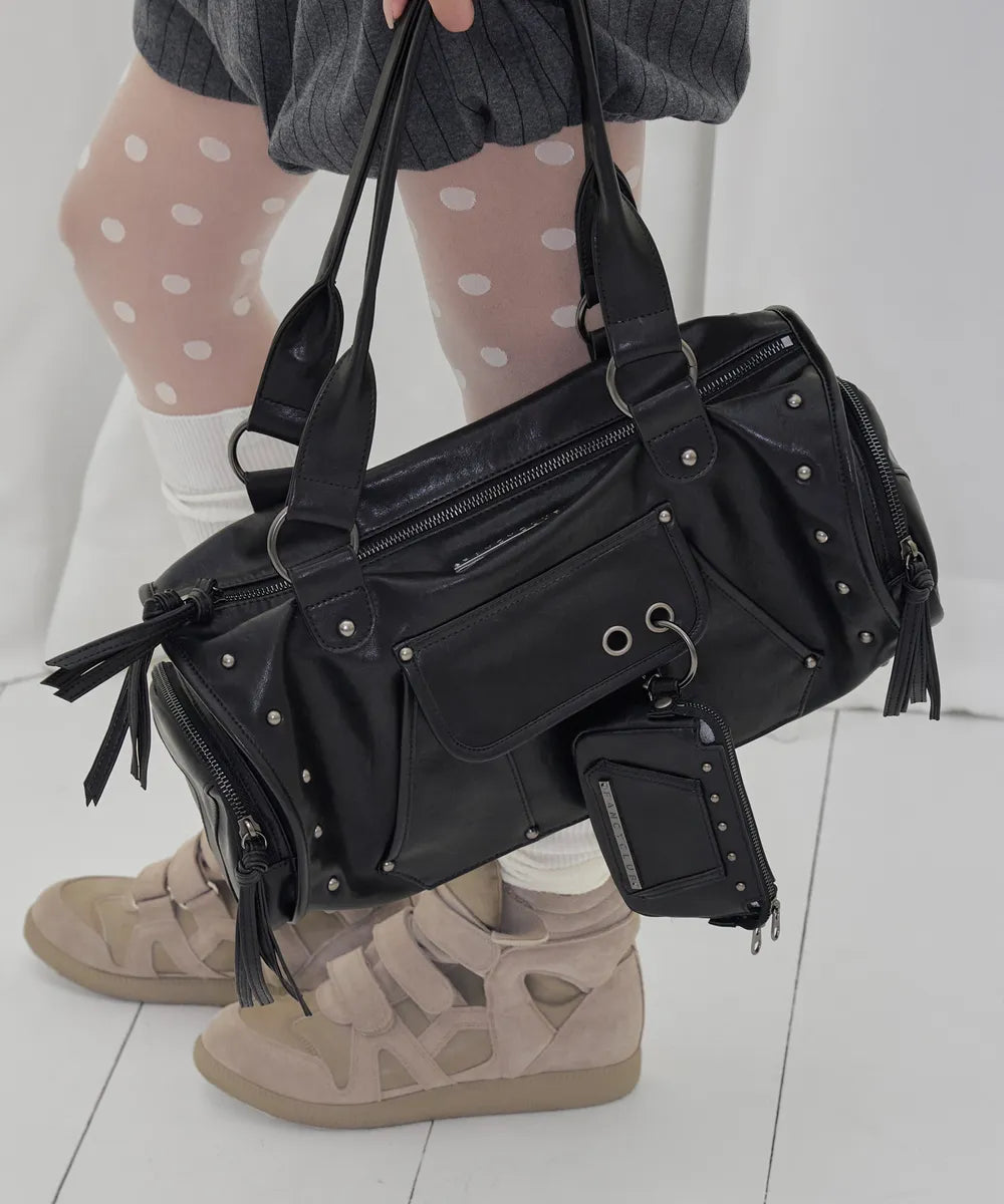 FANCYCLUB VEIL STUD BAG & WALLET (BLACK)