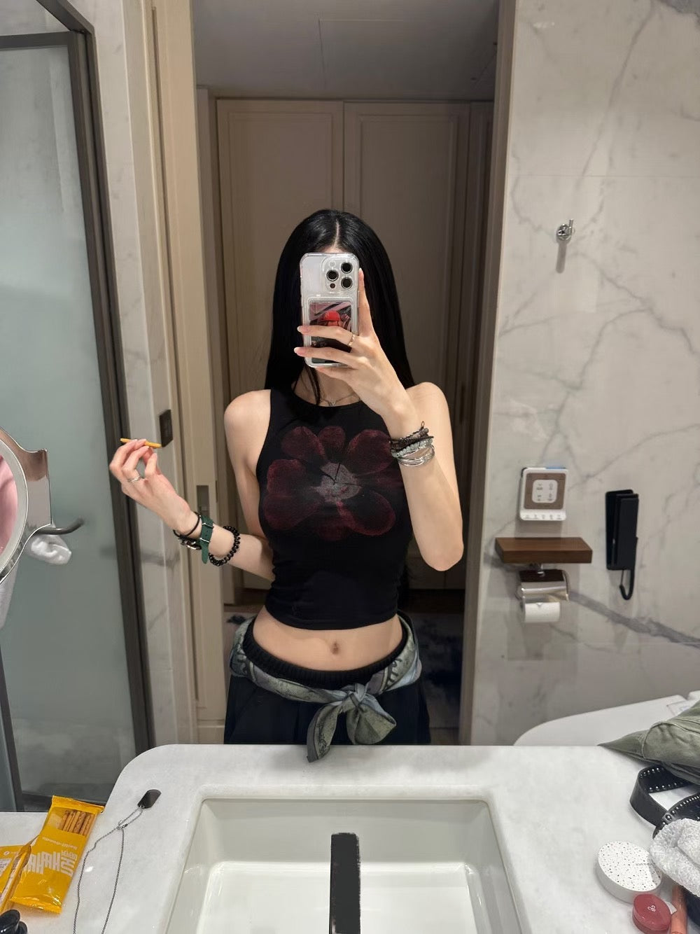 花花印花背心（白現貨）