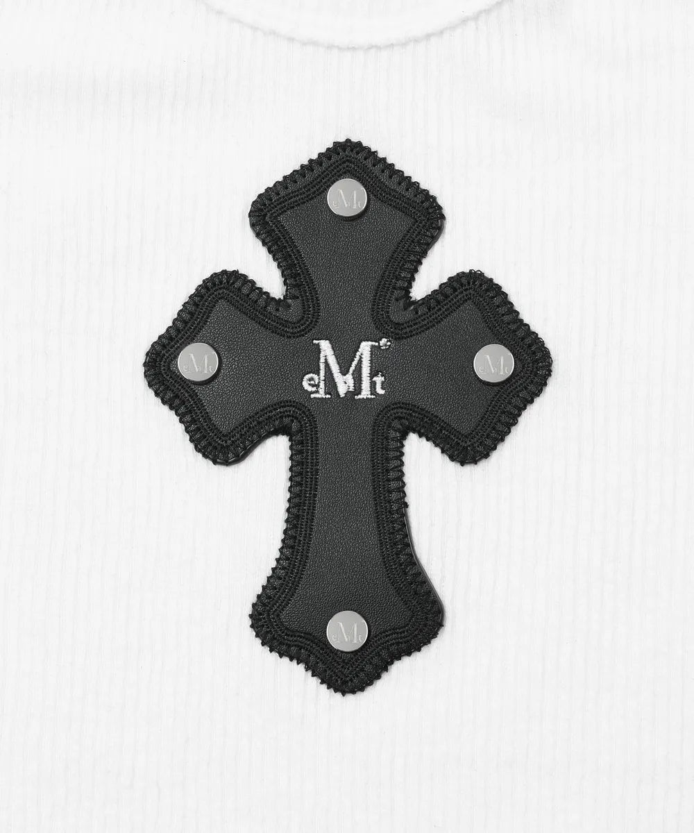 Mucent Theo Cross Leather Patch Sleeveless Nashi (2 Colors)