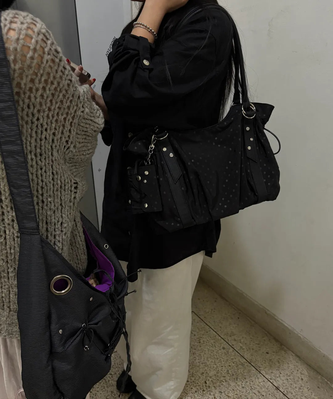 Yeomim x MISEKI SEOUL puff bag (black dot)