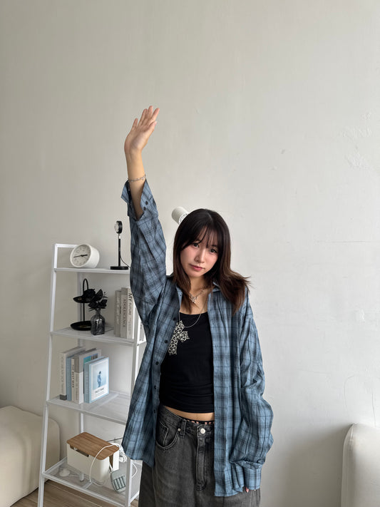 Oversize格仔襯衫