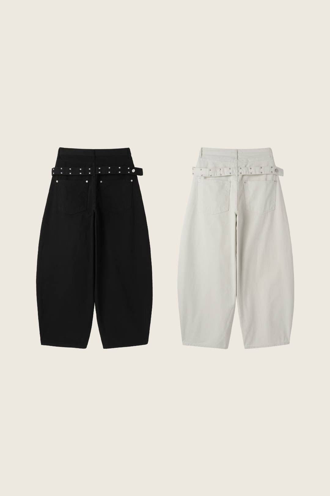 秋冬款窩釘彎刀褲