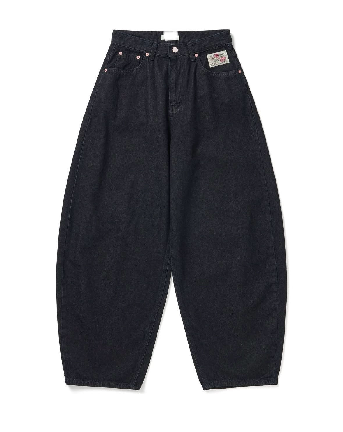 S碼現貨【Threads神褲】粉紅刺繡彎刀褲