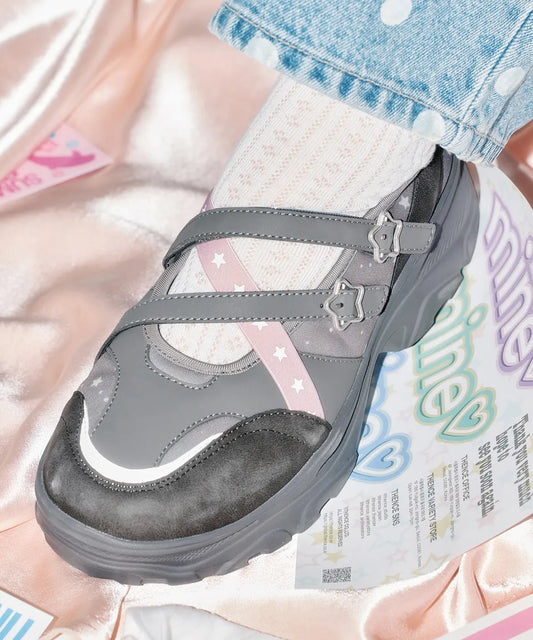 [YOUHEEXOTZ] LOMITA PLATFORM STAR MARYJANE SHOES_GREY PINK