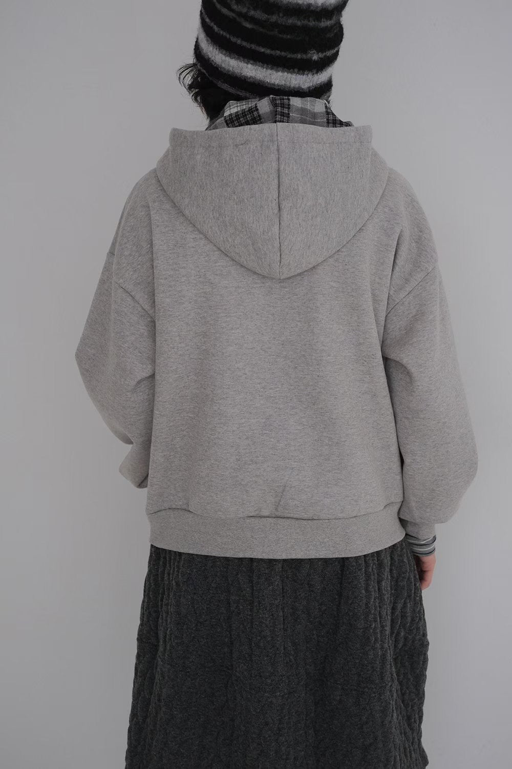 格仔愛心拉鍊外套