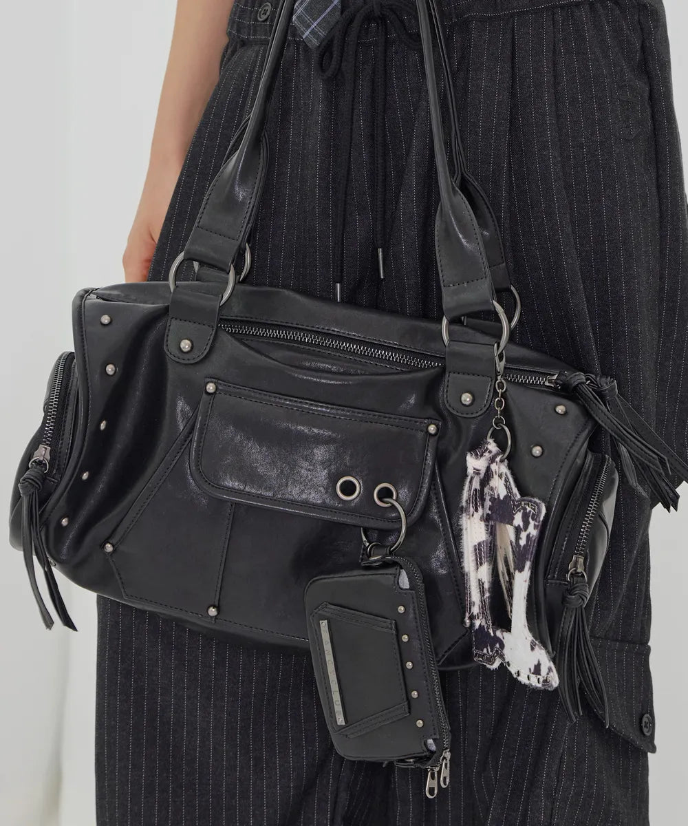 FANCYCLUB VEIL STUD BAG & WALLET (BLACK)